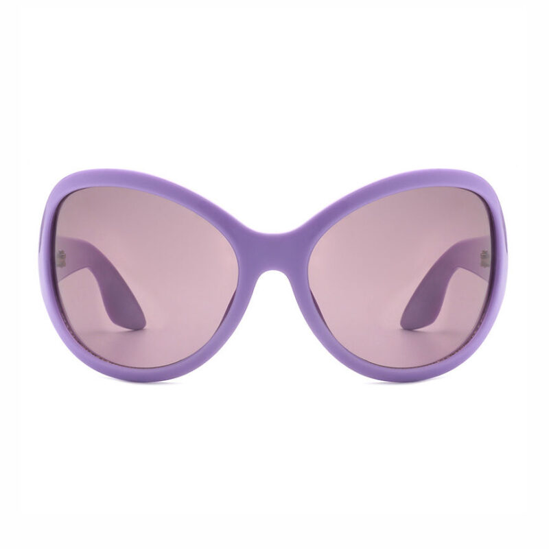 Oversized Oval Futurist Womens Sunglasses Purple Frame Purple Lens