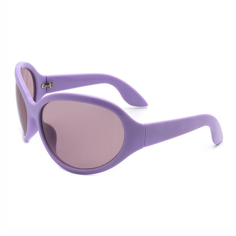 Oversized Oval Futurist Womens Sunglasses Purple