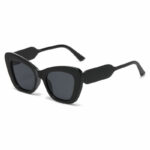Wide Temple Cat-Eye Acetate Sunglasses Black